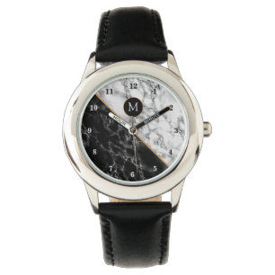 Monogram Modern Watch Black White Marble