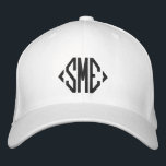Monogram Monogrammed Initials Custom Personalised Embroidered Hat<br><div class="desc">Monogram Monogrammed Initials Custom Personalised Embroidered Baseball Cap features the simple modern embroidered monogram of your initials. Perfect as a gift for family and friends for birthday,  Christmas,  Father's Day,  Mother's Day,  weddings and more. Created by Evco Studio www.zazzle.com/store/evcostudio</div>