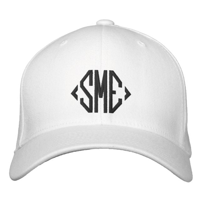 Monogram Monogrammed Initials Custom Personalised Embroidered Hat (Front)
