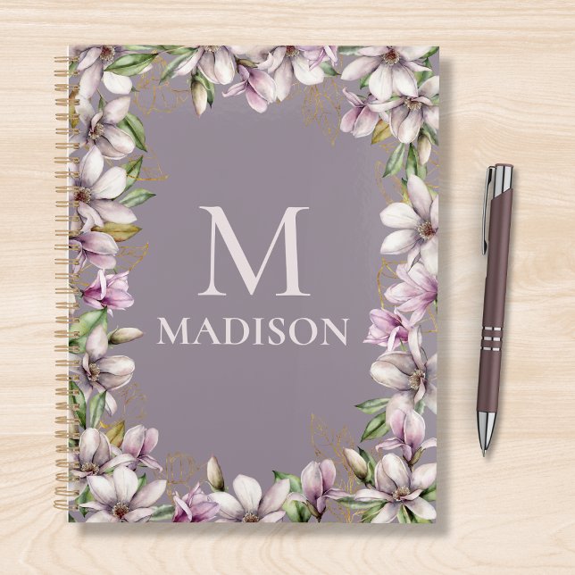 Monogram Monogrammed Magnolia Floral Personalised Planner (Creator Uploaded)