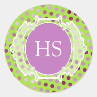 Monogram Moroccan art deco Classic Round Sticker