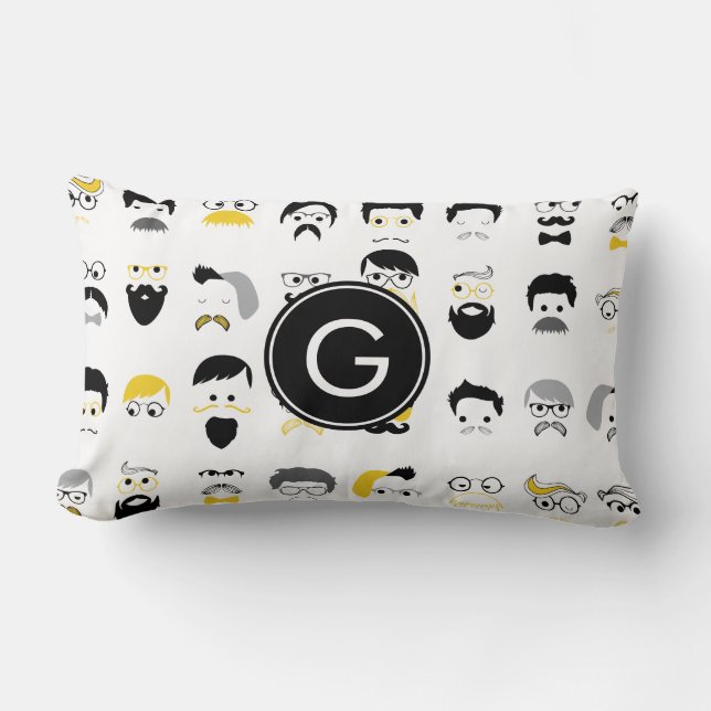Monogram Moustache Lumbar Cushion (Front)