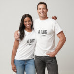 Monogram Mr. & Mrs. Shirt<br><div class="desc">Created for his and hers couple, this short sleeve, cotton crew neck shirt is shown in the white colour with a sample last name, so you can customise this shirt to your liking, by clicking on customise button, look to right and find the appropriate boxes and change the sample text...</div>