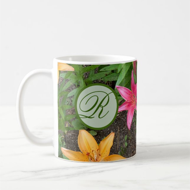 Monogram Mug Summer Flowers (Left)