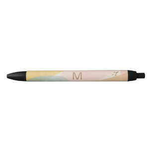 Monogram Mulit Color Modern Abstract Black Ink Pen
