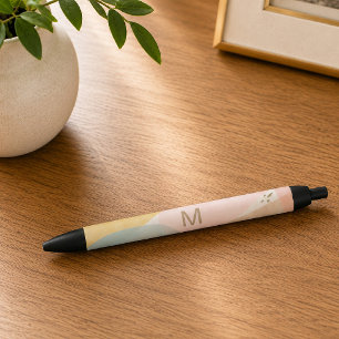 Monogram Mulit Colour Modern Abstract Black Ink Pen