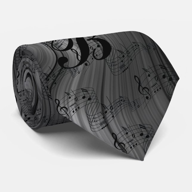 MONOGRAM  MULTI-MUSIC NOTES TIE (Rolled)