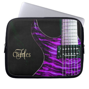 Monogram Music Purple Guitar Laptop Sleeve
