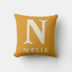 Monogram Mustard Yellow Boho Safari Nursery Cushion