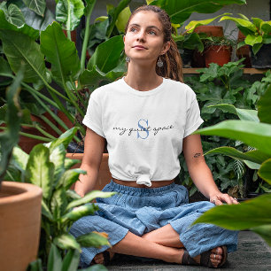 Monogram 'my quiet space' Activewear Classic White T-Shirt