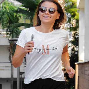 Monogram 'my world' Classic White Basic T-Shirt