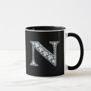 Monogram N Faux Diamond Mug