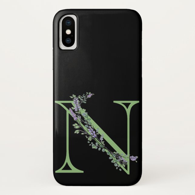 Monogram N Lavender Eucalyptus Case-Mate iPhone Case (Back)