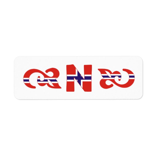 Monogram N Norwegian Label Return Address Label (Front)
