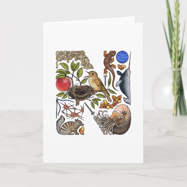 Monogram "N" note card (Front)