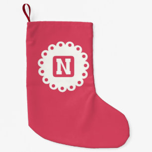 MONOGRAM "N" SMALL CHRISTMAS STOCKING