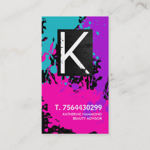 Monogram Nail Technician Business Card