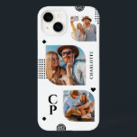 Monogram Name 3 Photo Collage Trendy Modern Case-Mate iPhone 14 Plus Case<br><div class="desc">Monogram Name 3 Photo Collage Trendy Modern Phone Cases features a photo collage of three of your favourite photos with your personalised name and monogram in elegant black script. Personalise by editing the text in the text boxes provided. Perfect for birthday, Christmas, Mother's Day and more. PHOTO TIP: centre your...</div>