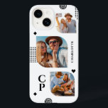 Monogram Name 3 Photo Collage Trendy Modern Case-Mate iPhone 14 Case<br><div class="desc">Monogram Name 3 Photo Collage Trendy Modern Phone Cases features a photo collage of three of your favourite photos with your personalised name and monogram in elegant black script. Personalise by editing the text in the text boxes provided. Perfect for birthday, Christmas, Mother's Day and more. PHOTO TIP: centre your...</div>
