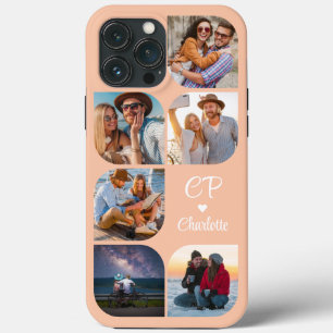 Monogram Name 6 Photo Modern Trendy Simple Case-Ma iPhone 13 Pro Max Case