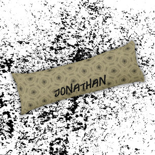 Monogram Name Black and Beige pattern   Body Cushion