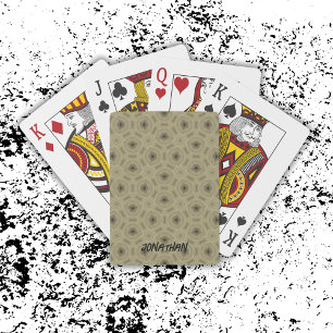 Monogram Name Black and Beige pattern   Playing Cards