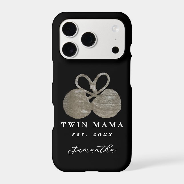 Monogram Name Black White Gold Twin Mama Est. Year (Back)