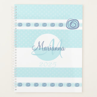 Monogram Name Blue 2025 Modern Planner
