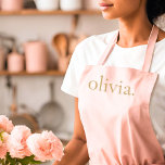Monogram Name Blush Pink Gold Modern Chic Elegant Apron<br><div class="desc">Monogram Name Blush Pink Gold Modern Chic Elegant Apron</div>