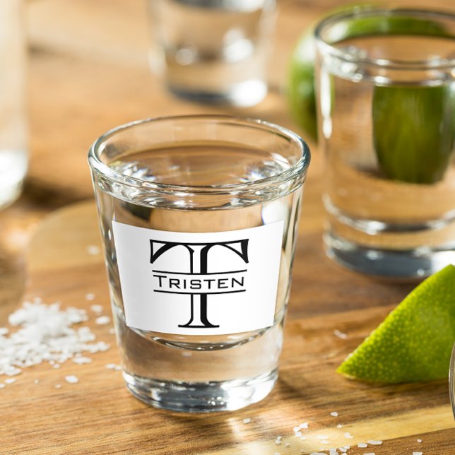 Monogram Name Classic Initials Personalised Shot Glass (Creator Uploaded)
