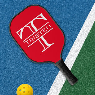Monogram Name Classic Initials  Pickleball Paddle