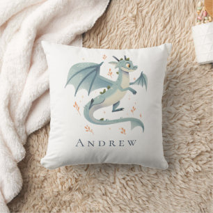 Monogram Name Dragon Boys Bedroom Nursery Cushion