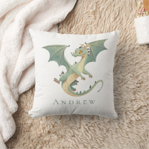 Monogram Name Dragon Boys Bedroom Nursery Cushion