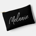 Monogram Name Elegant Modern Minimalist Black Accessory Pouch<br><div class="desc">Monogram Name Elegant Modern Minimalist Black Accessory Pouch. Stylishly personalise with your custom name.</div>