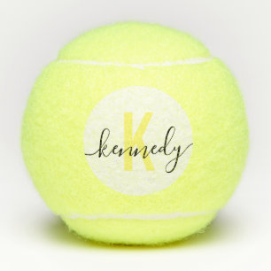 Monogram Name Elegant Modern Script Custom Tennis Balls