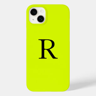 Monogram Name Fluorescent Chartreuse Yellow Neon Case-Mate iPhone 14 Plus Case