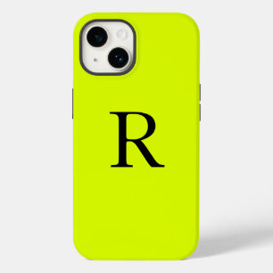 Monogram Name Fluorescent Chartreuse Yellow Neon Case-Mate iPhone 14 Case