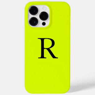 Monogram Name Fluorescent Chartreuse Yellow Neon Case-Mate iPhone 14 Pro Max Case