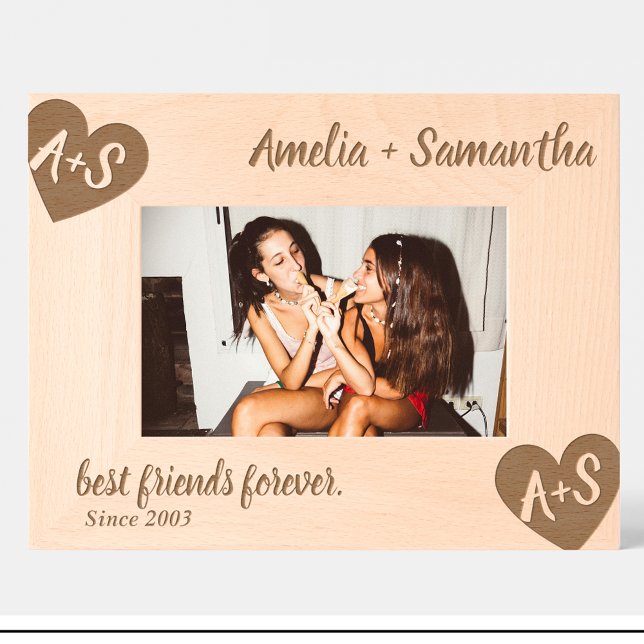 Monogram Name Friends Custom Wood Frames (Creator Uploaded)
