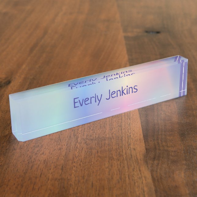 monogram name hologram style nameplate (Side)