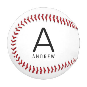 Monogram Name Initial Personalised Baseball