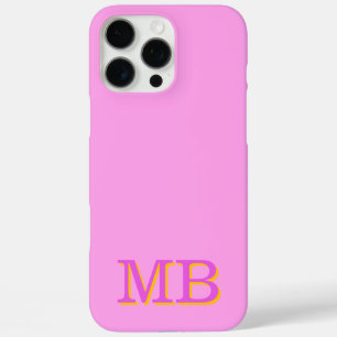 monogram name initials unique pink  iPhone 16 pro max case