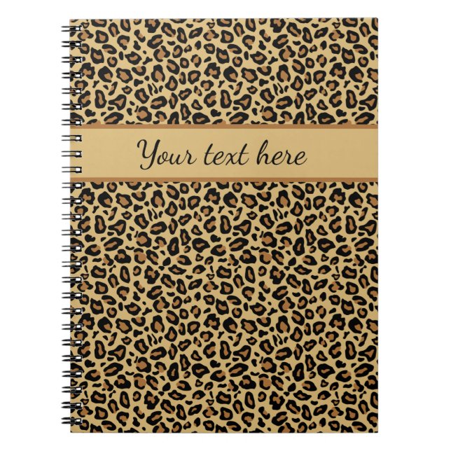 Monogram Name Leopard Print Cheetah Animal Pattern Notebook (Front)