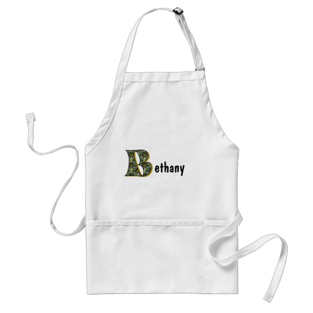 Monogram Name Letter B Daisies Personalised Standard Apron (Front)