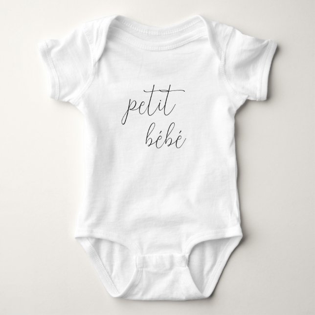 Monogram Name Little Baby Petit Bébé Text Bodysuit (Front)