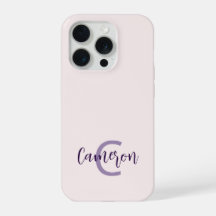 Monogram Name Minimalist Solid Blush