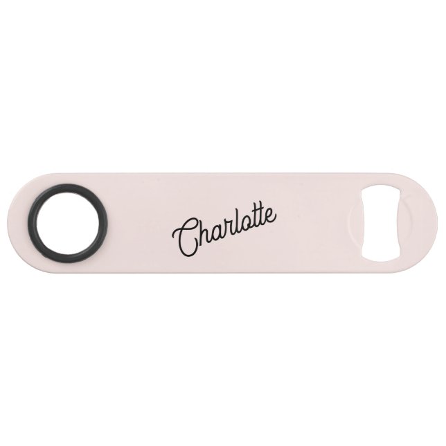 Monogram Name Modern Blush Pink (Front (Horizontal))