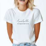Monogram Name | Modern Minimalist Stylish T-Shirt<br><div class="desc">A simple stylish custom monogram design with a modern minimalist handwritten script typography paired with a block typography in black on a white background. The monogram name can easily be personalized to make a design as unique as you are! The perfectly personal gift or accessory for any occasion!</div>
