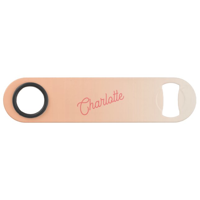 Monogram Name Modern Peach (Front (Horizontal))