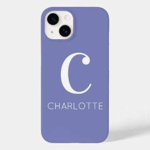Monogram Name Modern Periwinkle Case-Mate iPhone 14 Case